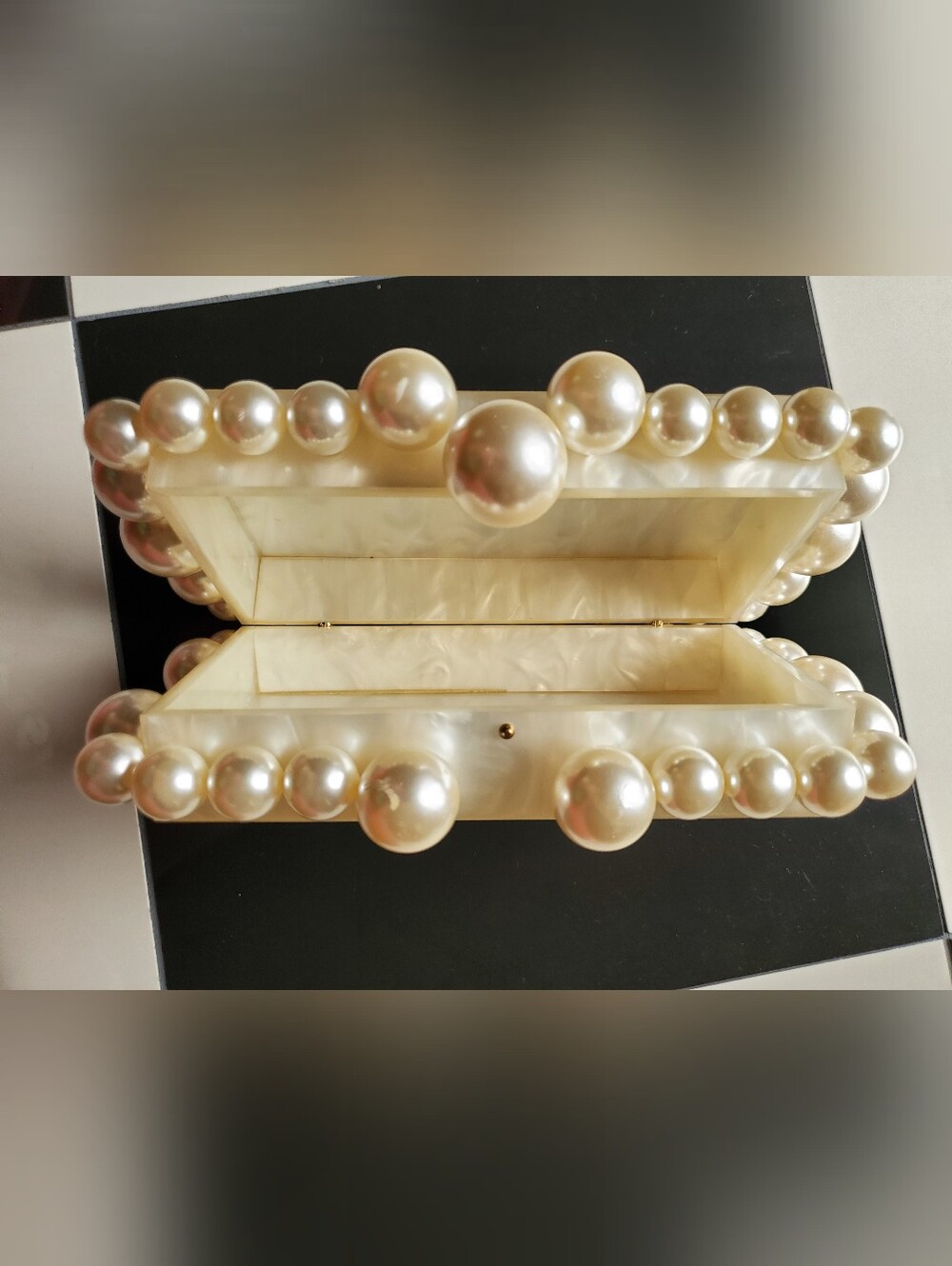 Cult Gaia Women's Ivory Acrylic EOS Beaded Handbag Purse Box (Read Description) - Picture 5 of 16